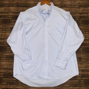 Eagle Shirtmakers Shirt Mens XL 17 34/35 Blue Non Iron Button Down Pocket